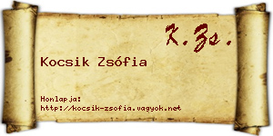Kocsik Zsófia névjegykártya