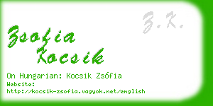 zsofia kocsik business card