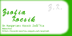 zsofia kocsik business card